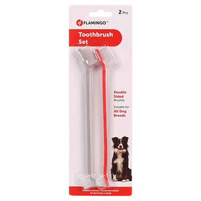 Flamingo Double Sided Toothbrush x2