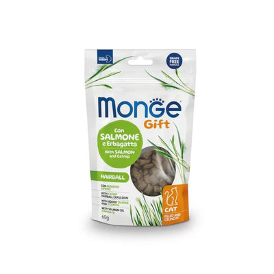Monge Snack Cat Filled&Crunchy Hairball Salm/Catnip 60g