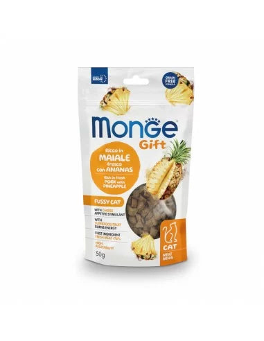 Monge Snack Cat Meat Minis Fussy Pork/Pinapple 50g