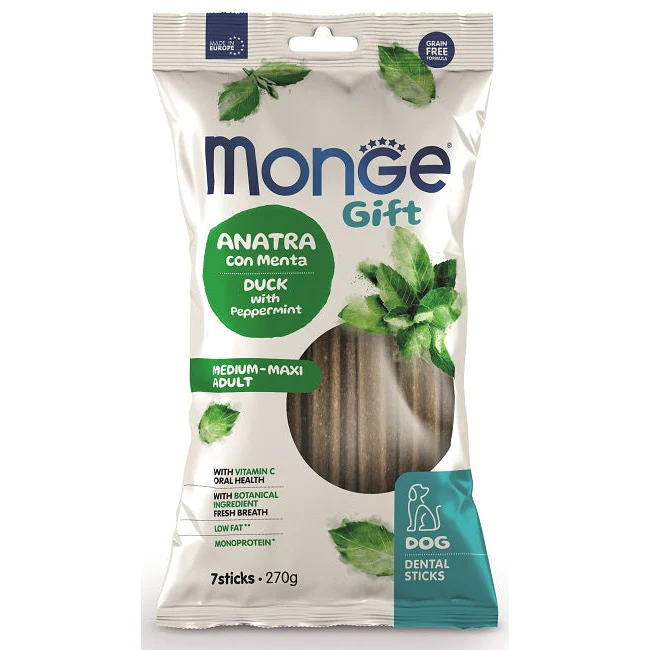 Monge Snack Dog Dent Sticks Med/Max Duck/Ppmint 270g