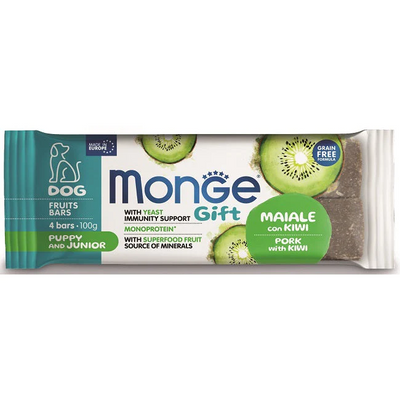 Monge Snack Pup&Jr Fruit Bar Pork/Kiwi 100g