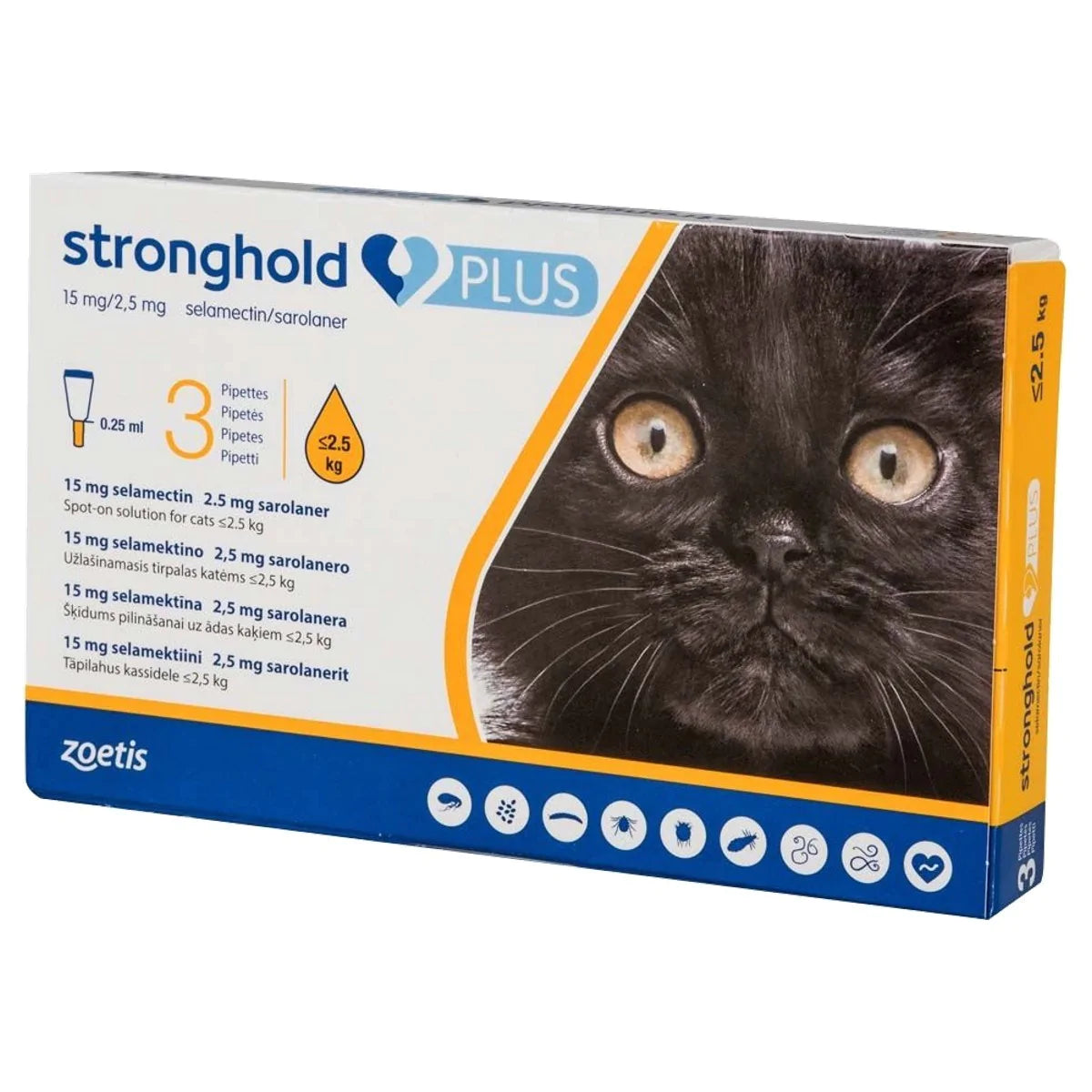 Zoetis Stronghold Plus <2.5kg x3 Pipettes