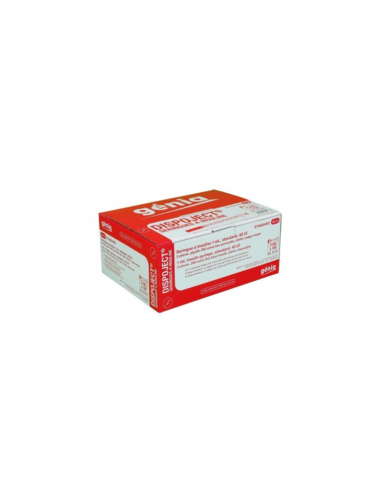 Genia Dispoject Insulin Syringe 1ml 40IU 29G 100pcs
