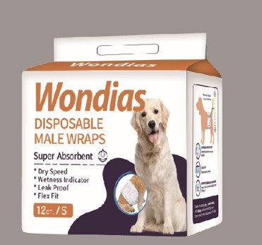 Wondias Disposable Male Wraps Small x 12pcs
