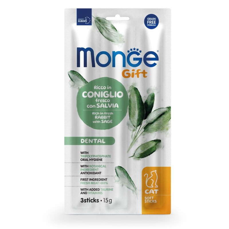 Monge Snack Cat Soft Sticks Dental Rabbit/Sage 15g