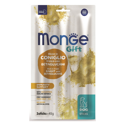 Monge Snack Dog Stick Immunity Supp Rabbit/Nucl 45g