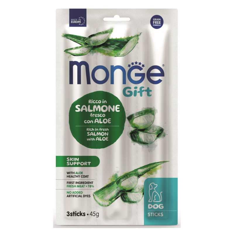 Monge Snack Dog Stick Skin Supp Salmon/Aloe 45g
