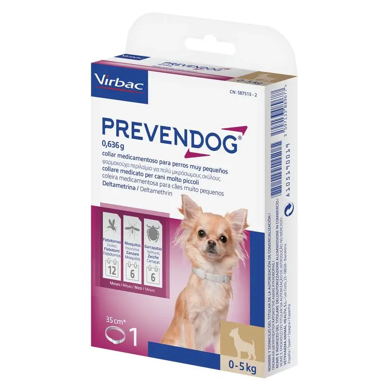 Virbac Prevendog Collar 0,636g, 35cm For Dogs 0-5Kg