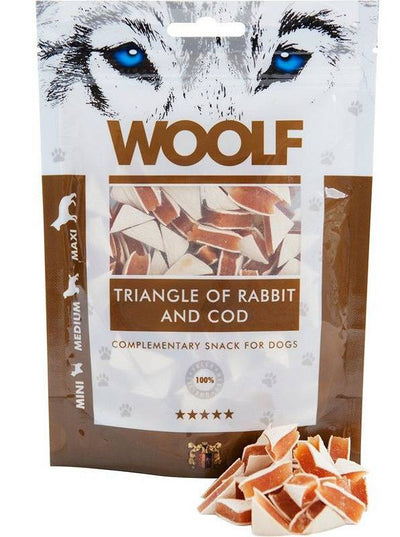 Woolf Snacks Rabbit And Cod Triangles 100g