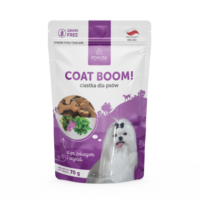 Pokusa Dog Biscuits Coat Boom 70g
