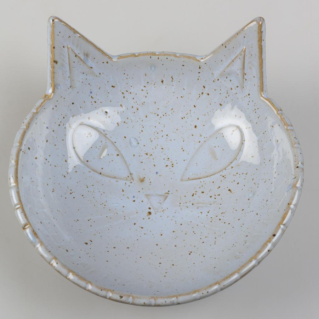 Duvo Feeding Bowl Stone Kitty Face Blue 175ml