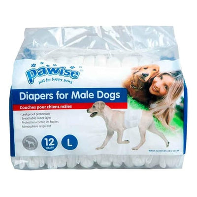 Pawise Disposable Male Wraps L 60cm-80cm x 12pcs