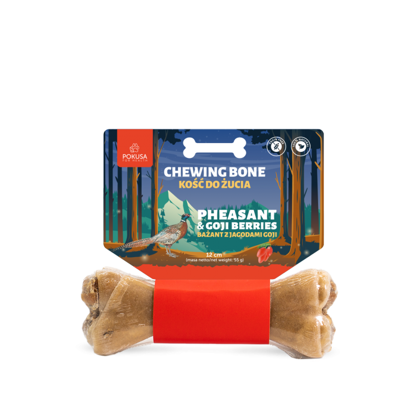 Pokusa Chewing Bone Pheasant&Goji Berries 12cm