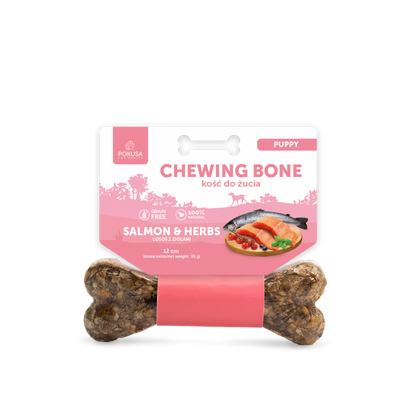 Pokusa Chewing Bone Puppy Salmon&Herbs 12cm