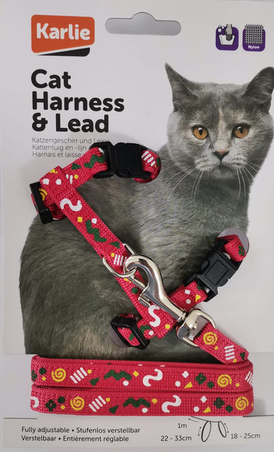Karlie Cat Harness&Lead Party Adjustable 22-33cm 18-25cm 1m