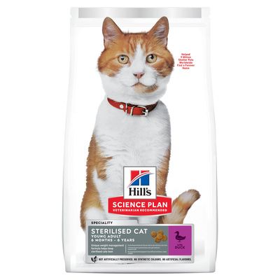 Hills Cat SP Sterilized Young Adult 1-6yrs Dry Duck 3kg