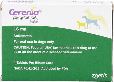 Zoetis Cerenia Maropitant 16mg 4tabs
